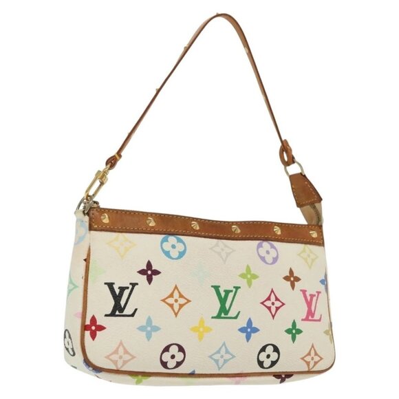 LOUIS VUITTON Monogram Multicolor Pochette Pouch White M92649 LV Auth 136723 - Picture 1 of 16